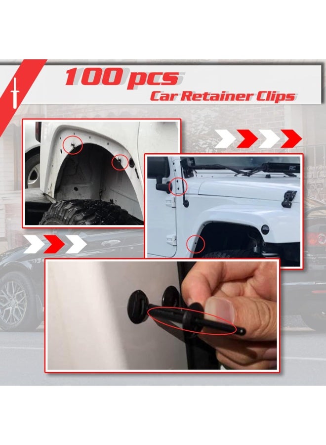 100PCS Plastic Rivet Clip, Replacement for Jeep Wrangler 07-15, Chrysler 300 99-10, Dodge Avenger 08-14, Nylon Fastener - Image 3